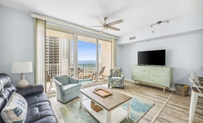 Shores of Panama 809 – best pool in PCB, private balcony, next to Pineapple Willy’s